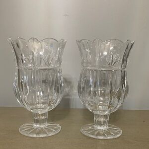 Crystal Clear Pedestal Vases set of 2